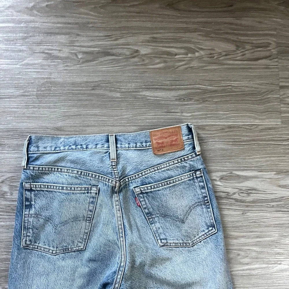 Levis 501 White Oak Cone Denim Selvedge Jeans Light Wash Distressed 26x28 Mens